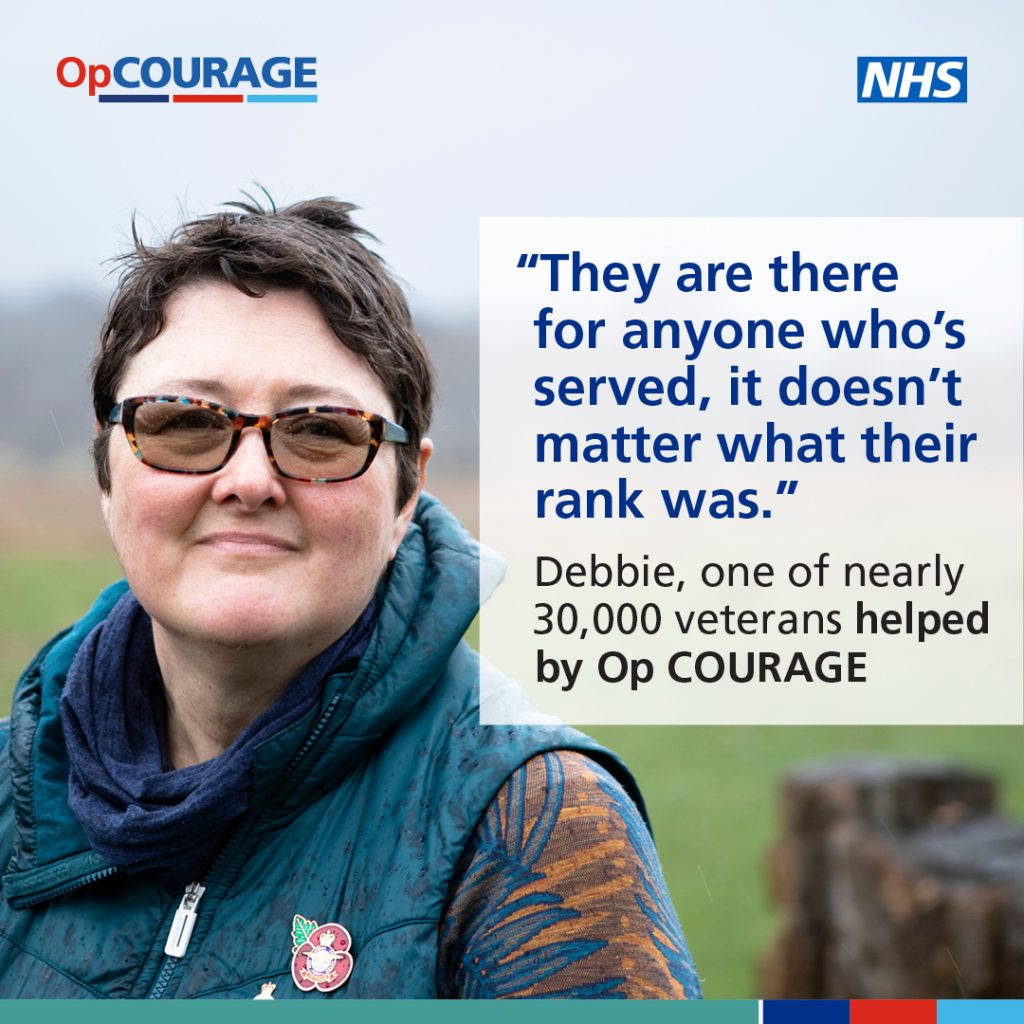 "They are there for anyone who's served, it doesn't matter what their rank was."
Debbie, one of nearly 30,000 veterans helped by Op COURAGE
